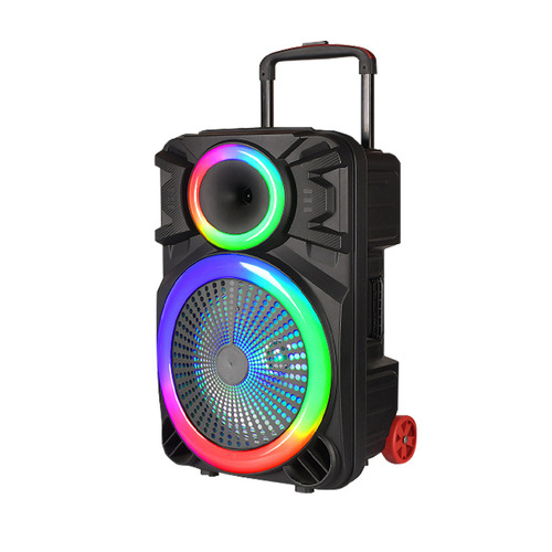 12-inch Bluetooth speaker with pull rod, outdoor portable square dance speaker, home party karaoke speaker with topic