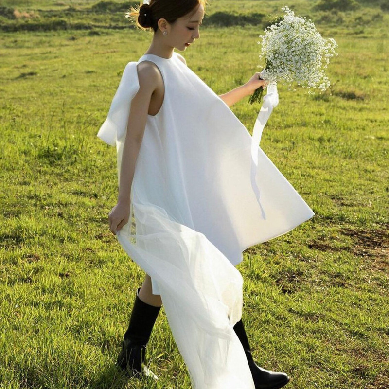 Light Wedding Dress for Petite Brides, High-End French-Style Engagement Dress, Wedding Dress for Going Out, Reception Evening Gown Light Wedding Dress for Petite Brides, High-End French-Style Engagement Dress, Wedding Dress for Going Out, Reception Evening Gown