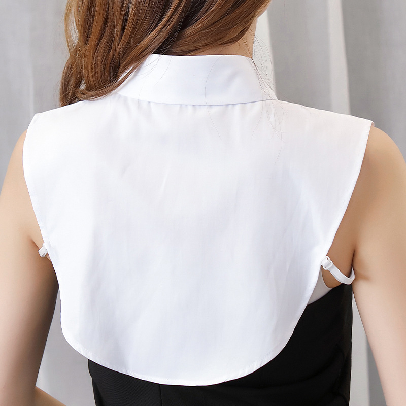 Camisa collar de cuello falso de las mujeres collar de camisa de cuello falso de algodón de poliéster collar de soporte decorativo collar puntiagudo collar falso accesorios transfronterizos