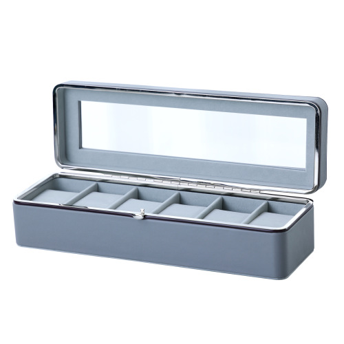 Dr. Dreux 6-Position PU Lined Metal Frame Watch Storage Box with Skylight Watch Display Case