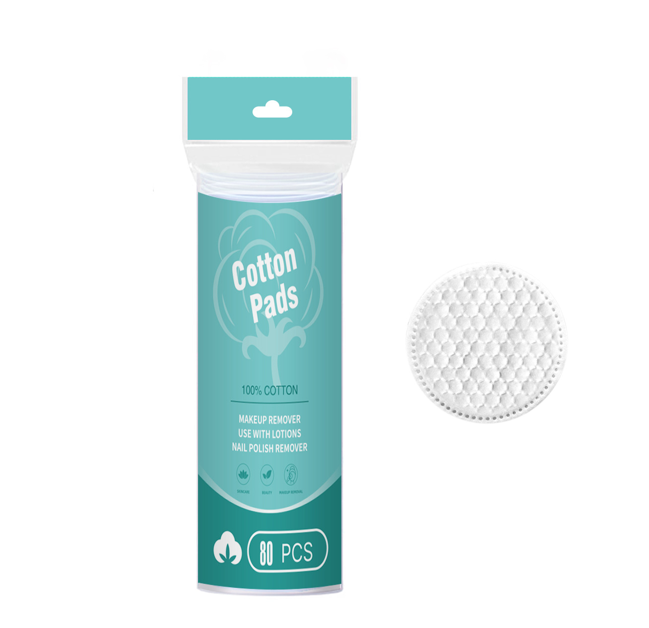 Discos de algodón redondos estilo inglés, algodón spunlace, algodón acolchado compuesto de tres capas, discos desmaquillantes con borde cosido y relieve, engrosados.