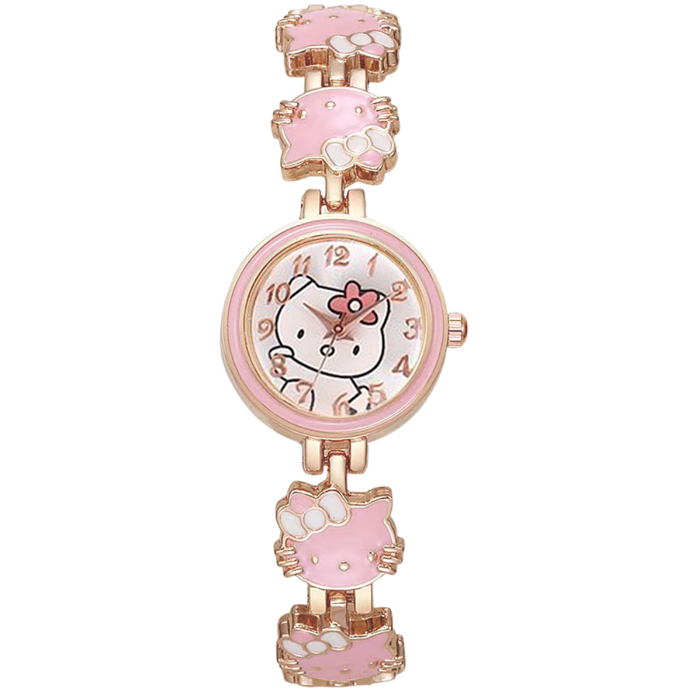 Nueva moda reloj de gato temperamento de mujer linda pulsera de cinturón de acero reloj reloj de cuarzo electrónico para mujer y estudiante