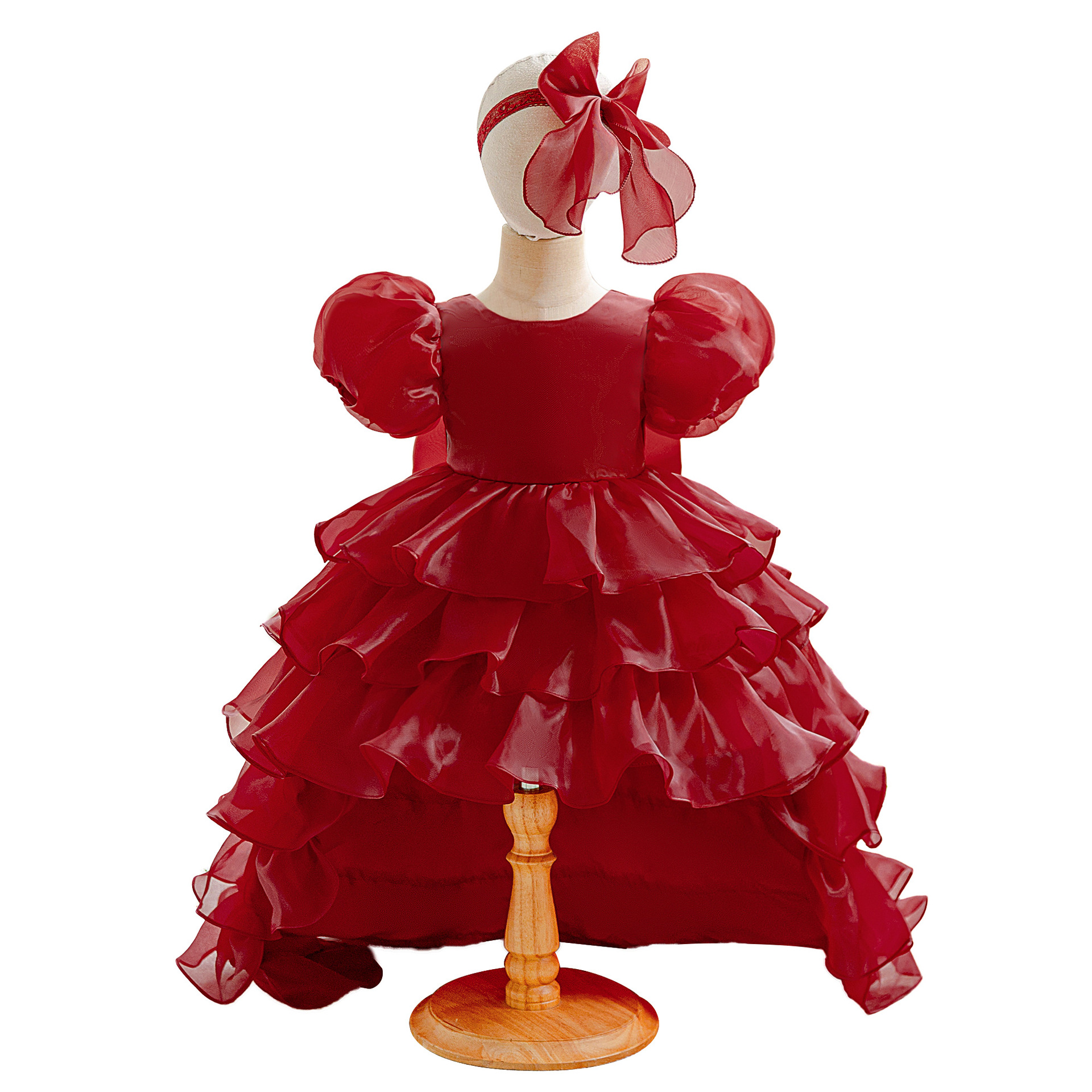 Nuevo vestido de noche de niñas pastel vestido de trailing vestido de oganza vestido de cumpleaños de niñas vestido de niños vestido