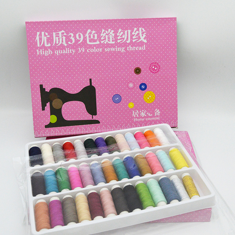 39 líneas de costura de color caja de alambre de máquina de coser casera de alambre de costura de color de alambre de costura de mano DIY 280G