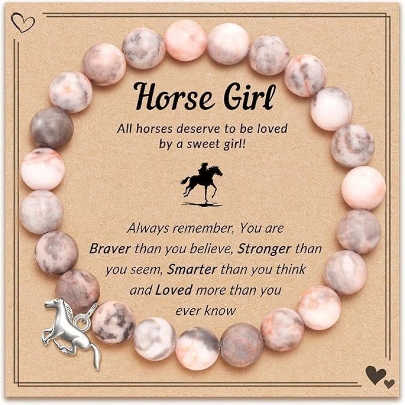Pink Zebra Pony Bracelet Alloy Pony Giraffe Seal Pendant Elastic Cord Bracelet Pink Zebra Pony Bracelet