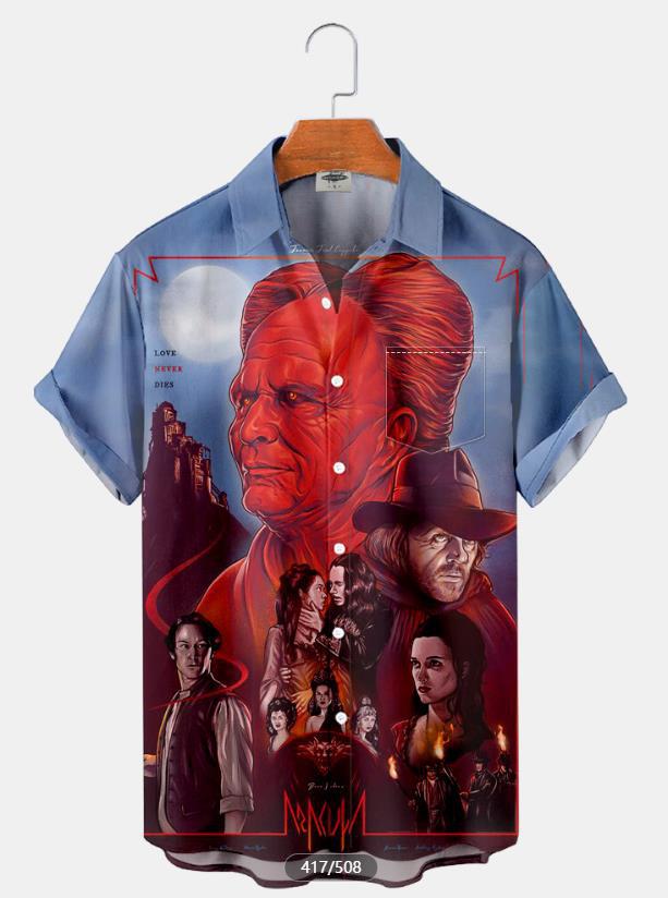 2023 nueva camisa 3D de talla grande para hombres transfronterizos serie caliente camisa hawaiana impresa digital 3D fuente