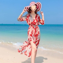 雪纺连衣裙女夏季海边度假拍照沙滩裙波西米亚泰国三亚仙长裙子