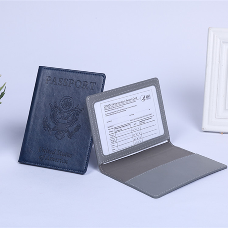 En stock envío gratuito cubierta de pasaporte americano multi-funcional bolsa de pasaporte cubierta de la Tarjeta de pasaporte caja de cuero de almacenamiento integrado pasaporte