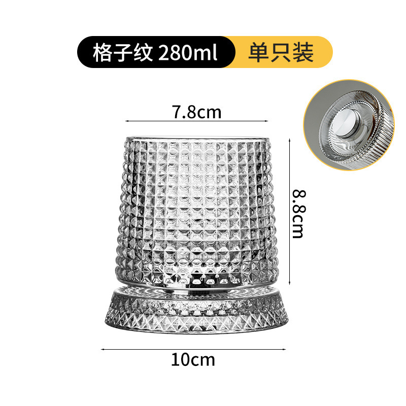 Verot lujo ligero taza de whisky de alta calidad taza giratoria taza de vino extranjero cristal casa taza de cerveza giratoria