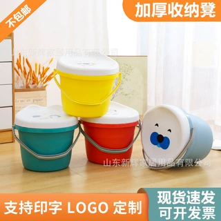 小黄鸭大号收纳凳卡通嘟嘟桶玩具杂物储物凳手提加厚塑料收纳凳