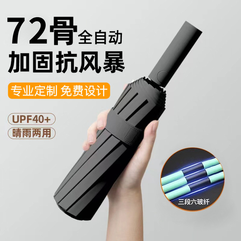 Rain Enjoy 72-Rib Fully Automatic Folding Umbrella, High-End Custom Wholesale, Extra-Large Men's Umbrella, Sunshade and Sun Protection Umbrella Rain Enjoy 72-Rib Fully Automatic Folding Umbrella, High-End Custom Wholesale, Extra-Large Men's Umbrella, Sunshade and Sun Protection Umbrella