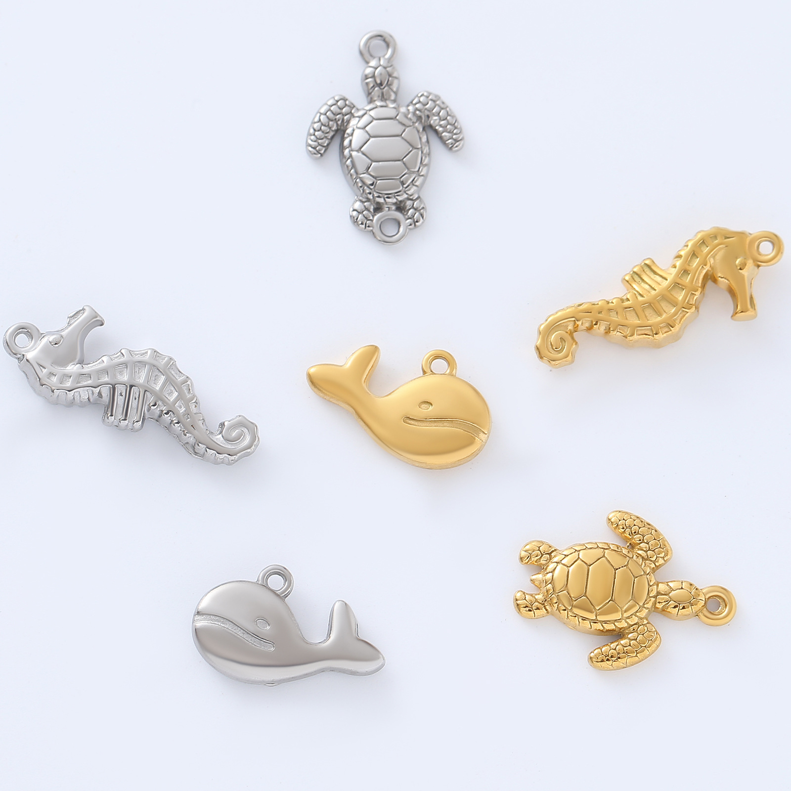 5g Weight Electroplating Gold Plating Process Pendant Jewelry Making Type 14*18MM, 16 * 18 mm, 18 * 12mm, 20*12mm Jewelry Making Size 18K Real Gold Plated, Platinum Plated Plating Material 1 Piece Quantity 304 Stainless Steel Material Tortoise, Hippocampus, Crab, Whale Pattern Marine Style Style 1 Piece 14*18MM 16 * 18 Mm 18 * 12mm 304 Stainless Steel Tortoise Hippocampus Crab Polished Pendant DIY Ornament Accessories 1