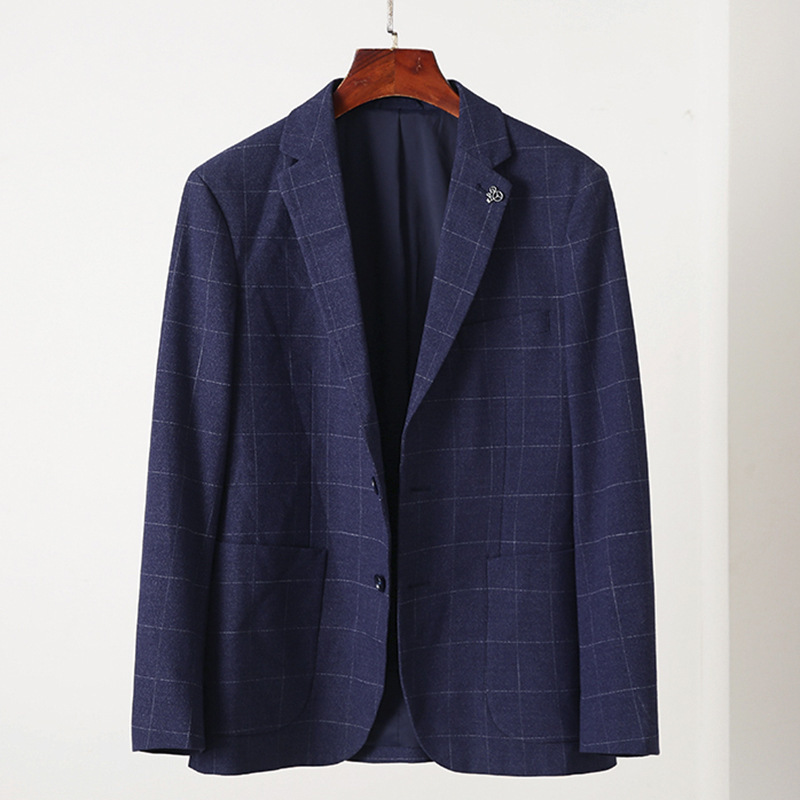 New Autumn Men's Casual Suit Spring and Autumn Plaid Suit Men's Youth Slim-fit Casual Jacket 3Q078