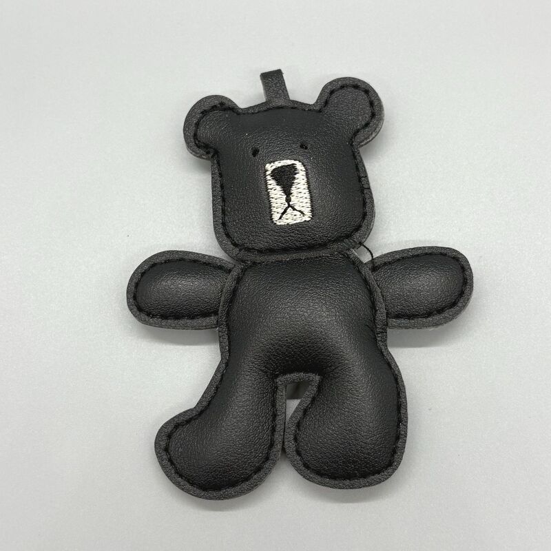 DIY ジュエリーバッグペンダントアクセサリー PU レザー綿充填アクセサリー顔立体クマ半完成キーホルダーバッグ|undefined