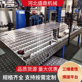多孔组合焊接工装平台三维柔性焊接平台二维平台机器人焊接平板