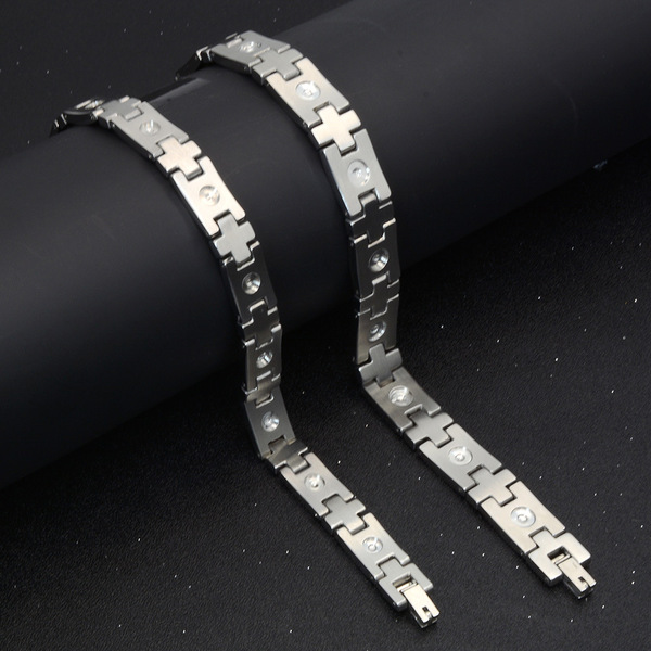 Retro creative Arabic bracelet stainless steel with zircon