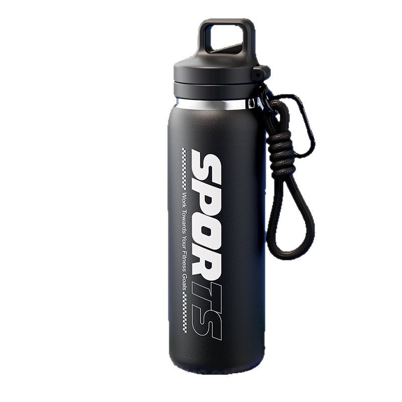 2025 nueva taza de aislamiento térmico deportiva portátil para estudiantes masculinos y femeninos, usuario exclusivo fuera de la bicicleta taza de agua de una cubierta doble taza de paja de beber