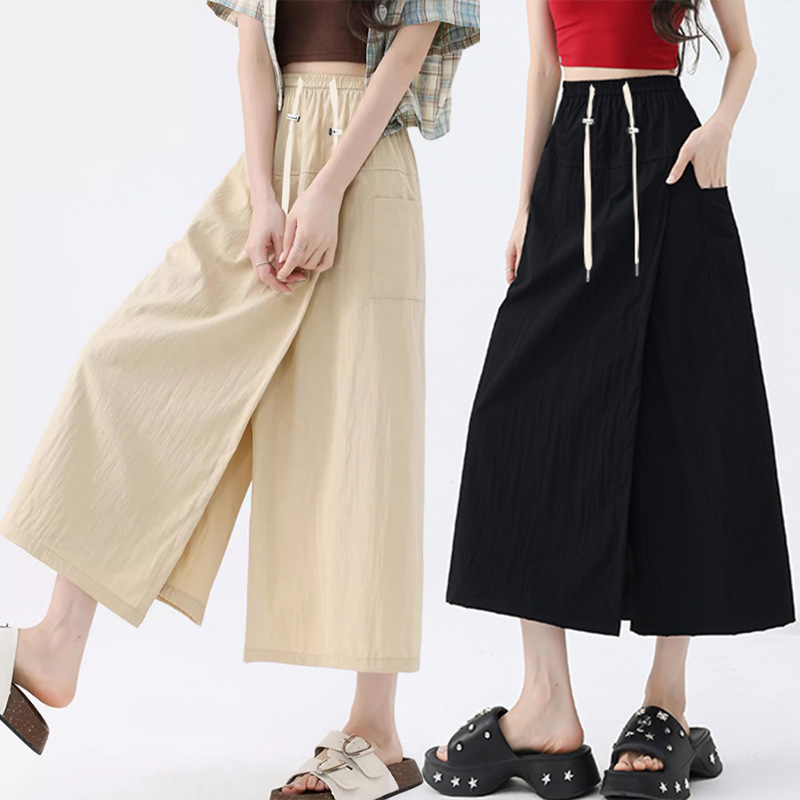 Pregnant Women Yamamoto Workwear Culottes Summer 2024 New A- line Hip Skirt Casual Small Wide Leg Pants