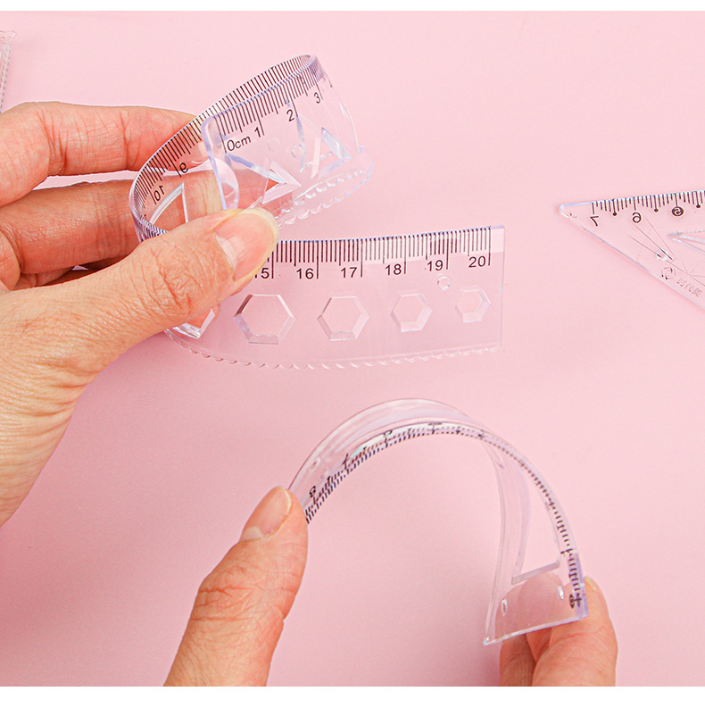 Cute Cartoon Ruler Sets Triangle Ruler Protractor Ruler Student Stationery  Wholesale display picture 3