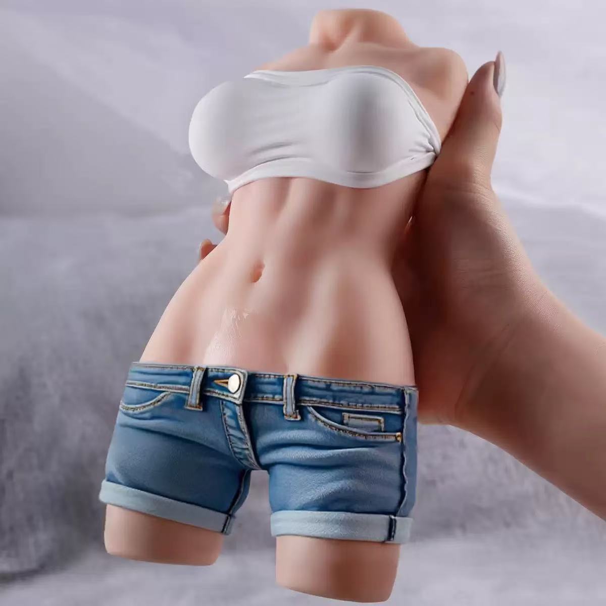 720 Half-Body TPE Male Masturbator with Realistic Textured Canal, Manual Control — detail image 4