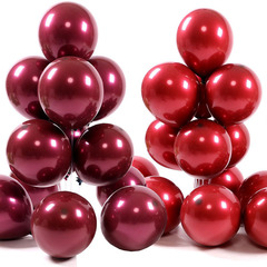 10-inch Thick Cherry Chanel Ruby Double Garnet Red Balloon Wedding Room Decoration & Marriage Celebration Supplies