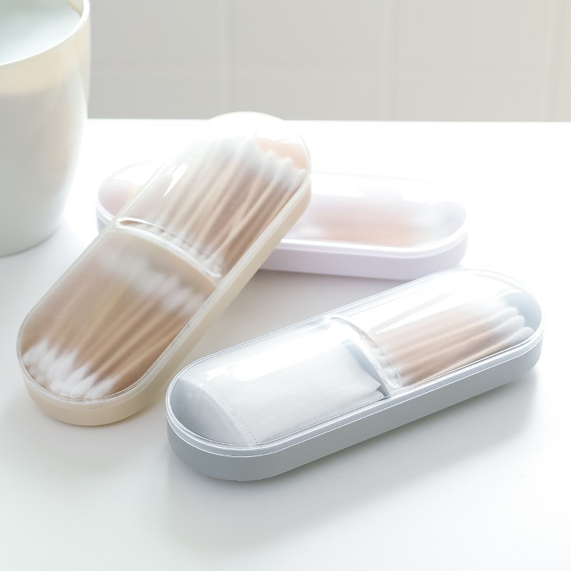 Cross-Border New Capsule Dust-Proof Storage Box Multi-Functional Compartment Cotton Swab Makeup Cotton Toothpick Sundry Storage Box