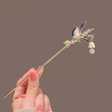 古风高级感水钻燕子发簪旗袍汉服古装簪子丸子头盘发神器发钗批发