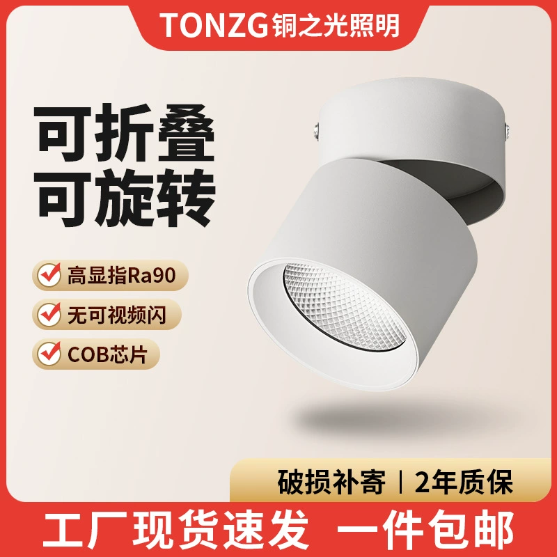 Регулируемый по углу наклона светодиодный прожектор полного спектра, складной, с защитой от бликов, для фоновой подсветки гостиной, стены, прихожей, потолочная COB-лампа для создания атмосферного освещения