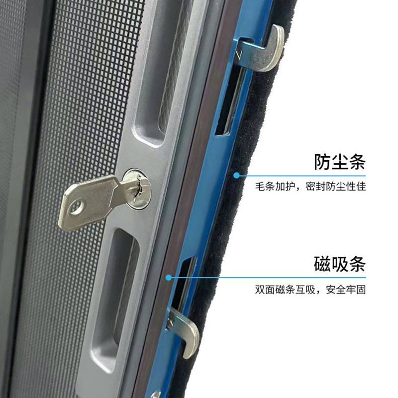 puerta de pantalla plegable de aleación de aluminio de malla de diamante antirrobo a prueba de mosquitos a prueba de ratas puerta de arena push-pull invisible puerta retráctil sin perforación
