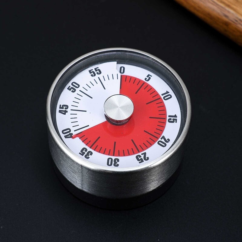 Kitchen Mechanical Timer Cooking Magnetic Time Manager Timer Kitchen Rotating Stainless Steel Countdown Timer