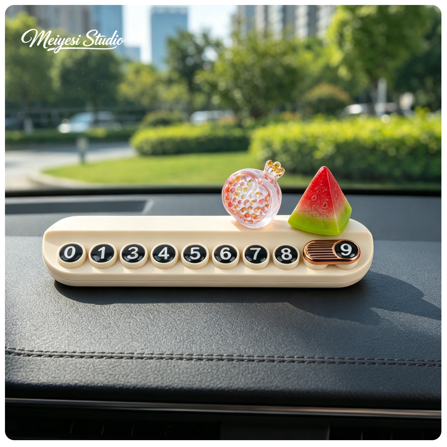 2026 nueva decoración de frutas tropicales placa de estacionamiento temporal para automóviles placa de matrícula de automóviles decoración para mujeres