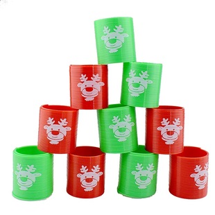 Novelty Christmas Rainbow Circle Santa Claus Plastic Spring Circle Elk Fun Children's Ghost Festival Toys