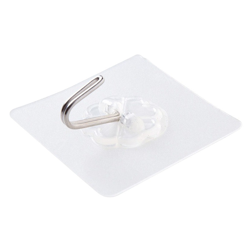 Punch-free Transparent Hook Multi-functional Household Wall Non-marking Sticky Hook Kitchen Toilet Door Rear Strong Hook