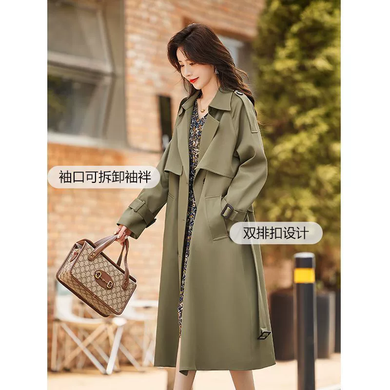 Длинное осеннее модное trench coat для отдыха, до mid-length, 2024 год, стиль высшего качества, оверсайз