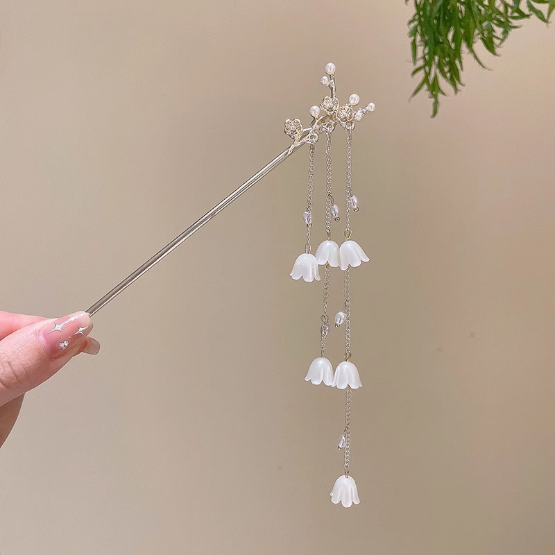 Estilo antiguo chino paso horquilla nuevo estilo chino updo horquilla de alto grado sándalo palillos elegante Hanfu borla tocado