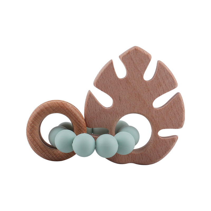 Bebé y bebé suministros niños mordedor pulsera mordedor palo de hoja de haya juguete Amazon Comercio exterior nueva pulsera de silicona