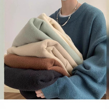 日系复古厚内搭打底针织衫潮牌男秋冬款宽松慵懒风高级感毛衣