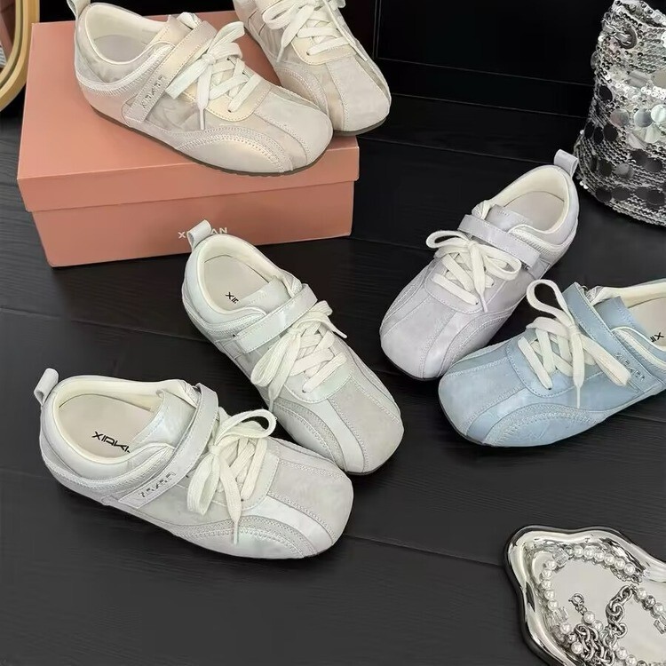 6cm Height-Increasing German Training Shoes for Women, 2026 Spring/Summer New Versatile Sports Casual Sneakers, Mary Jane White Shoes