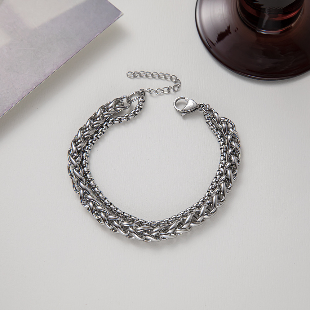 Original Design Solid Color Titanium Steel Handmade Bracelets 1 Piece