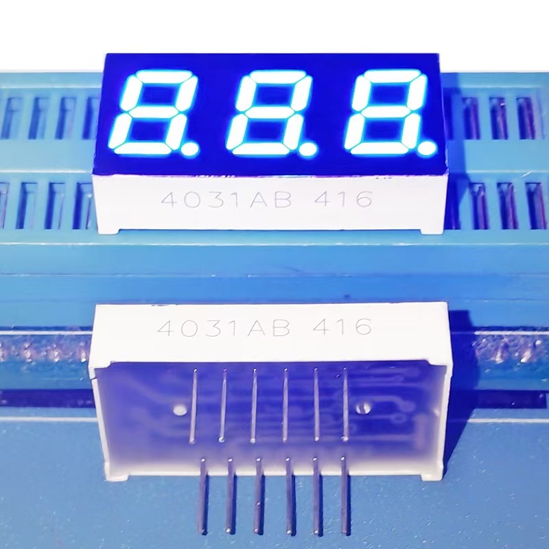 厂家直供LED数码管 0.4英寸3位 4031AB共阴 4031BB共阳高亮蓝色
