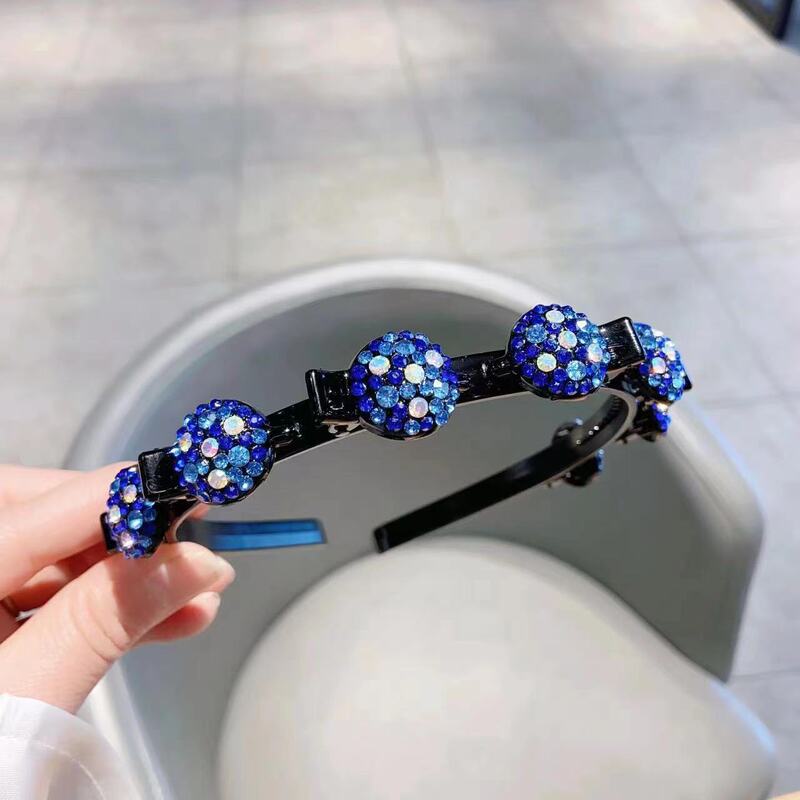 Chanel-Style Hair Clip Headband for Fixing Bangs and Stray Hair, Women's Rhinestone Headband with Teeth, Non-Slip, for Braiding Hair, Christmas Chanel-Style Hair Clip Headband for Fixing Bangs and Stray Hair, Women's Rhinestone Headband with Teeth, Non-Slip, for Braiding Hair, Christmas