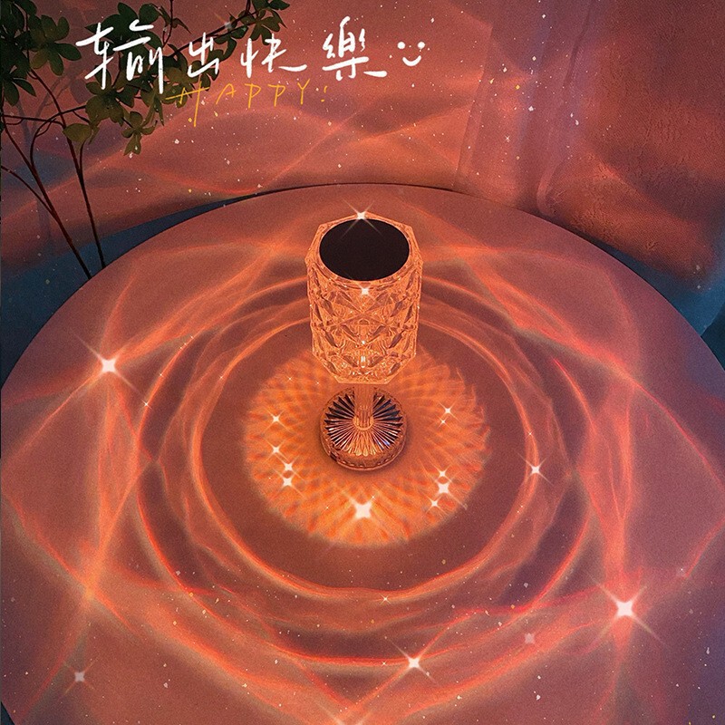 Popular High-Footed Rose Led Ambient Table Lamp, Crystal Bedside Bedroom Night Light, Glowing Internet-Famous Small Table Lamp Popular High-Footed Rose Led Ambient Table Lamp, Crystal Bedside Bedroom Night Light, Glowing Internet-Famous Small Table Lamp