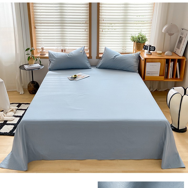 Una sábana de algodón lavado de algodón de una sola pieza de algodón 100 dormitorio de estudiantes edredón individual funda de almohada de tres piezas 3 nuevo estilo