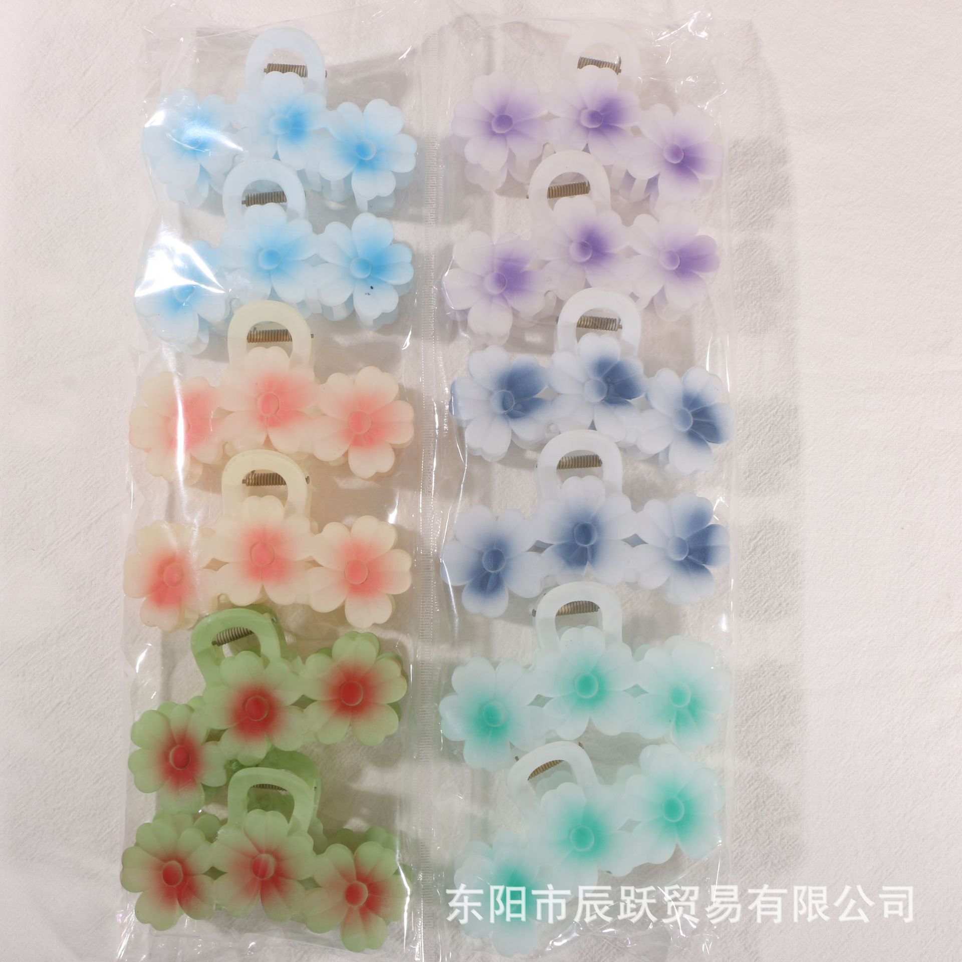 Nuevo color frangipani acrílico pinza para el cabello flor pinza de agarre de alta calidad elegante accesorio para el cabello de mujer pinza de tiburón de agarre lateral