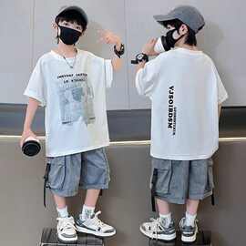 童装男童t恤短袖夏装2026新款儿童纯棉上衣男孩夏季中大童痞帅潮
