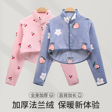 ✅法兰绒珊瑚绒肩保暖睡觉女士中老年护肩颈产妇月子护肩膀坎肩睡