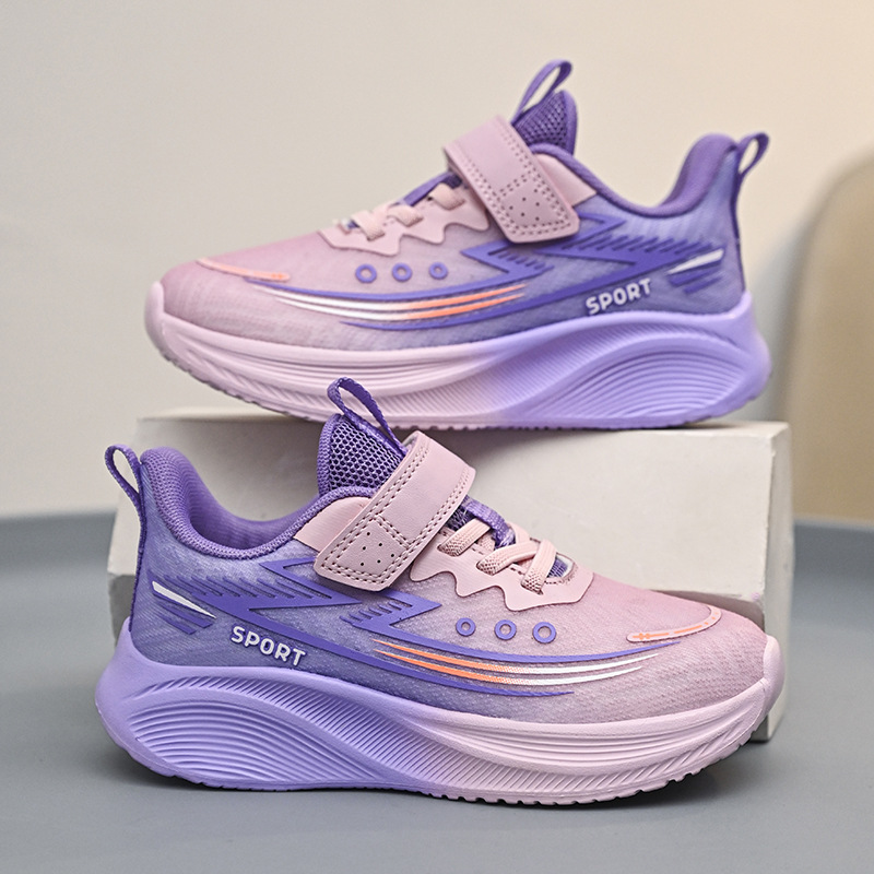 Calzado deportivo para niños Otoño nuevo estilo malla transpirable zapatos para correr niños y niñas estudiantes zapatos para correr profesionales ocio todo fósforo