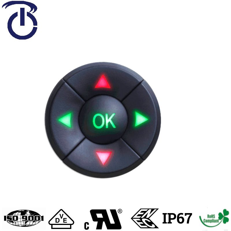 厂家直销5GTH9带灯防水电源键OK键IP67高寿命五向按键开关