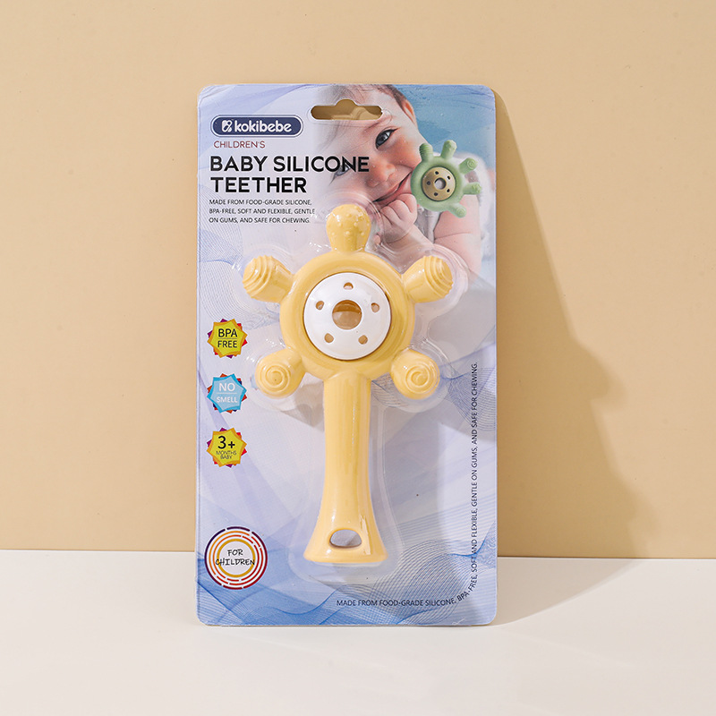 Mordedor para bebé transfronterizo dibujos animados lindo sonajero rueda de la fortuna mordedor recién nacido juguete de palo molar para bebé