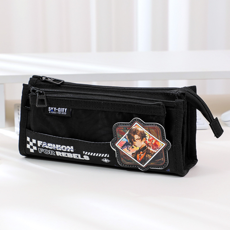 Ciudad del cielo tres nuevos niños de secundaria secundaria estilo cómico caja de almacenamiento coreana simple tela de gran capacidad bolsas de pluma